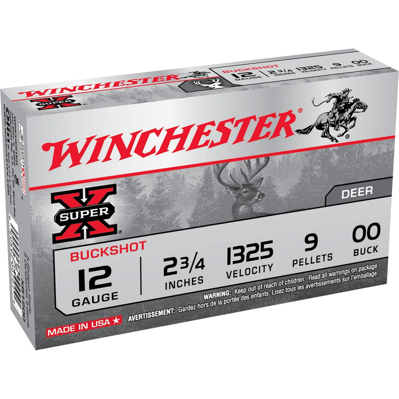 Winchester 12 Ga 2 3/4" 9 Pellets 00 Buck Shot 5 Rd